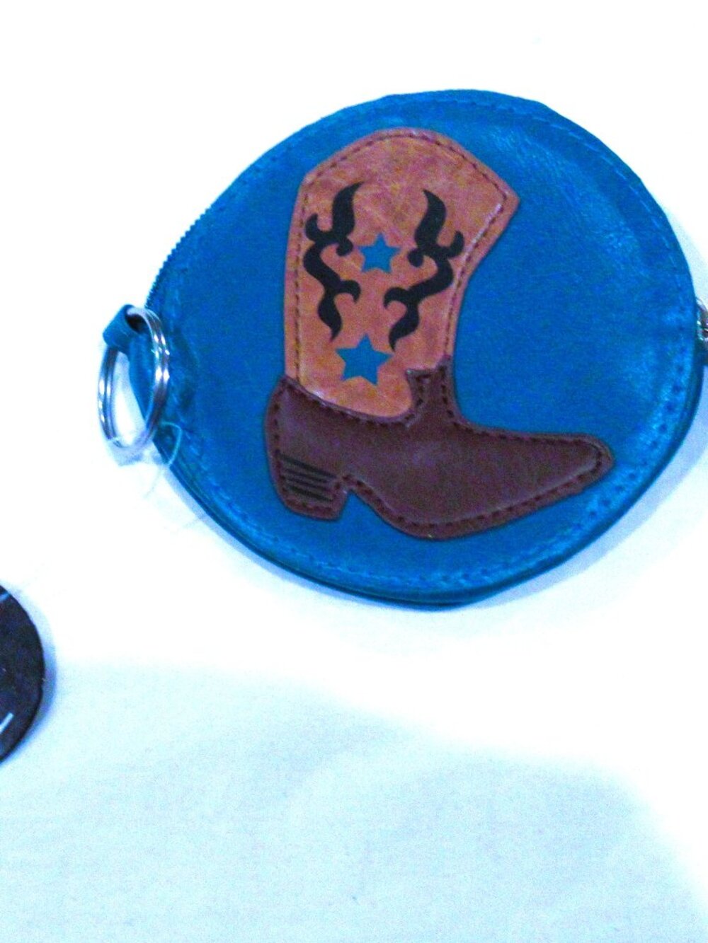 Lulu blue coin purse, Western theme, NWT